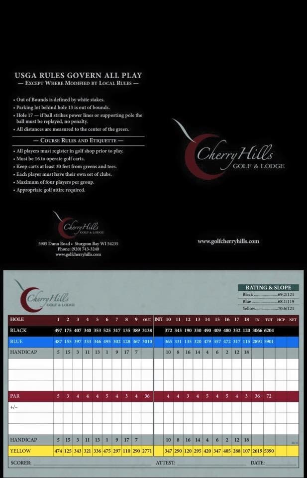 Scorecard - Cherry Hills Golf and Lodge