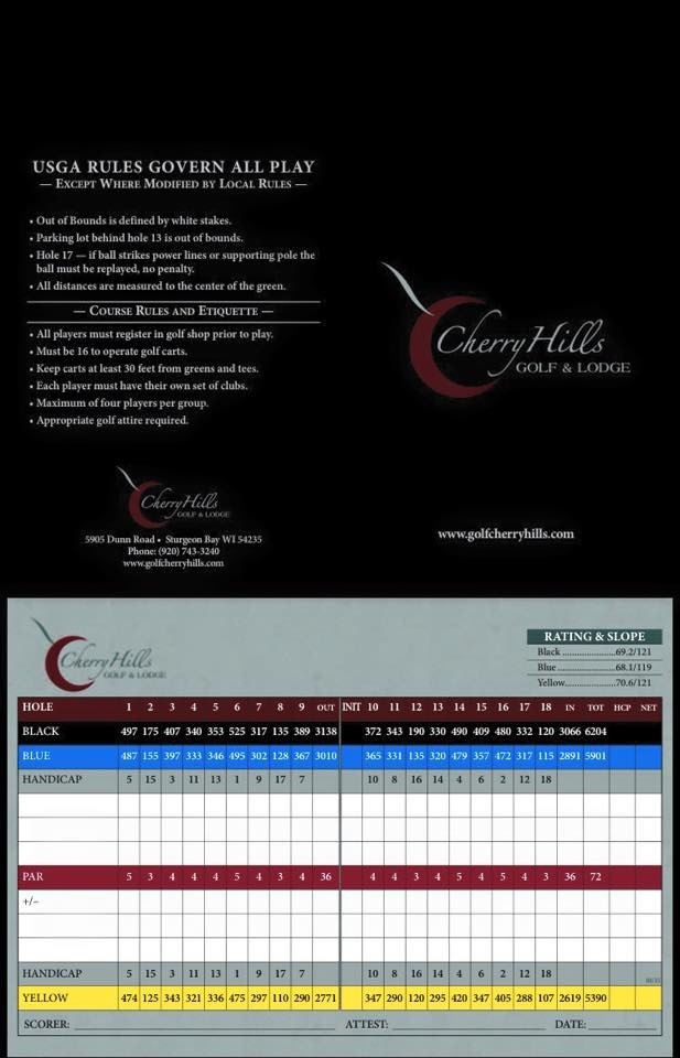 Scorecard Cherry Hills Golf and Lodge